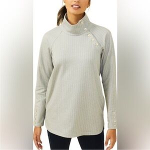 J. McLaughlin Marisa Funnel Neck Fleece Size Large in Gray